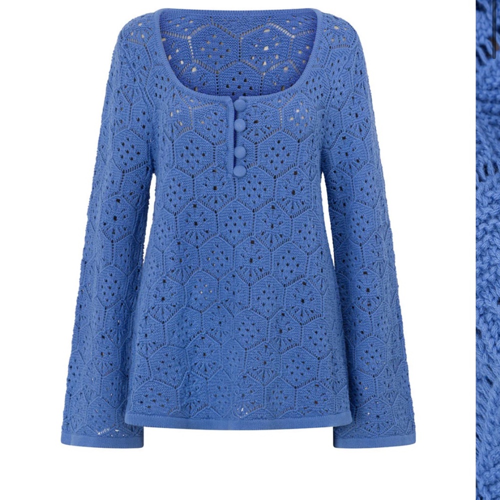 Sabo Skirt Blue Crochet Tunic
